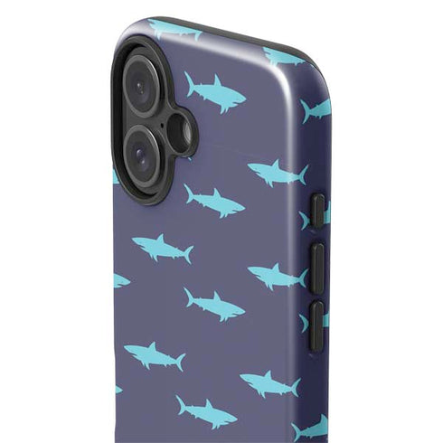 Shark Print iPhone 16 Plus Impact Case